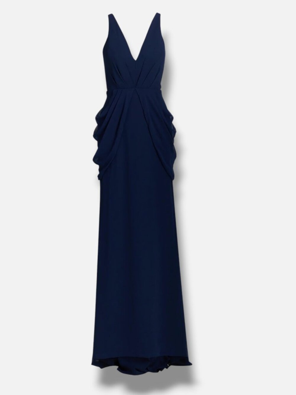 Vera Wang Bride Women's Blue Corse Draped Sleeveless Gown Dress Size 12